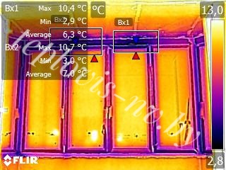 Тепловизионная съемка оконного блока, тепловизор